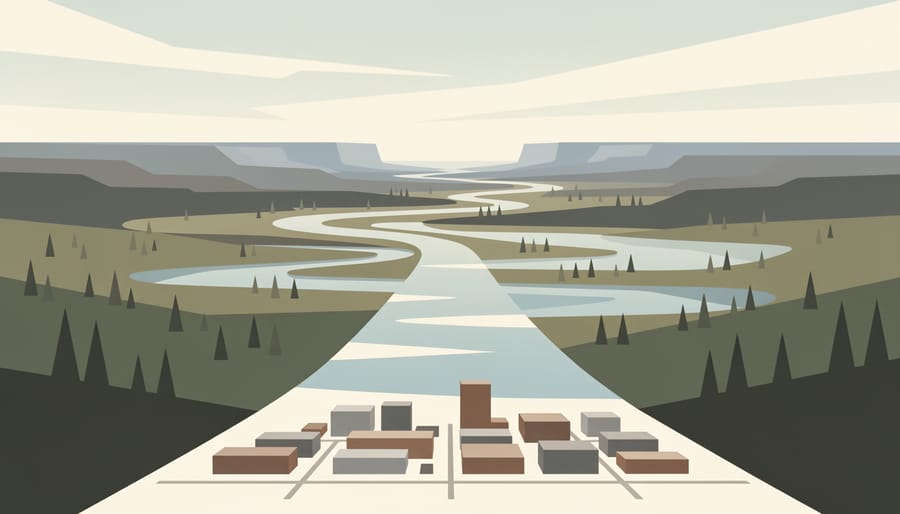 A road leading from Fort Smith area into the expansive wilderness of Wood Buffalo National Park